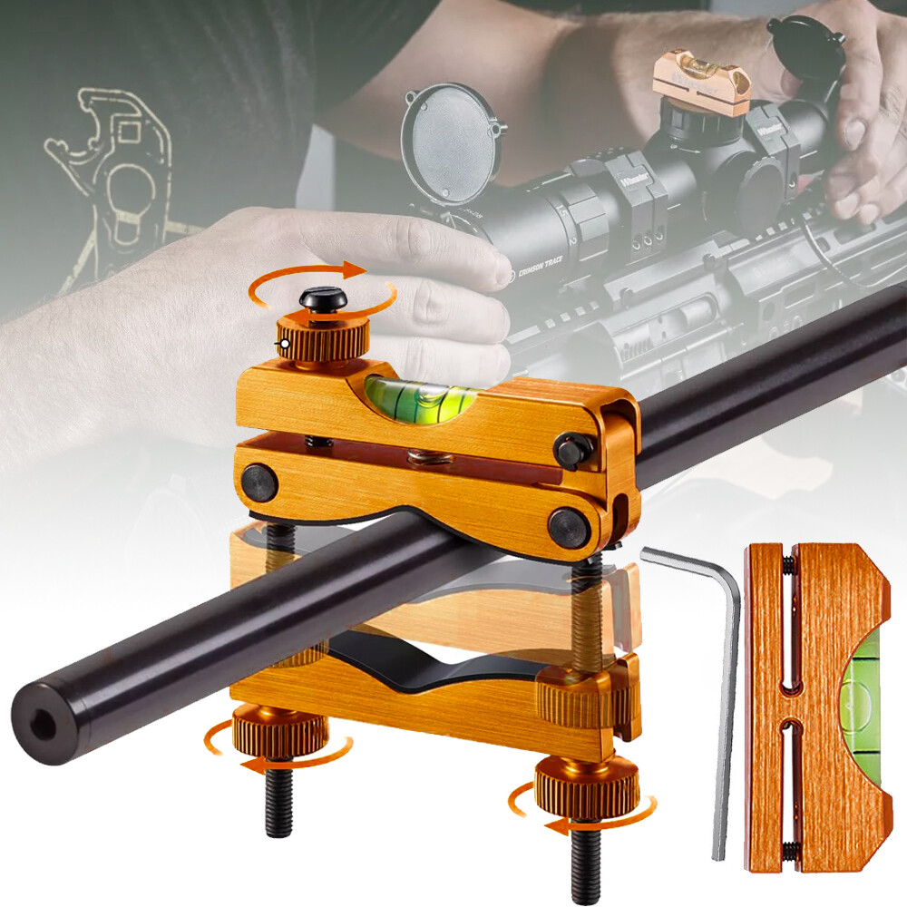 Reticle Leveling System Firearm Scope Crosshair Alignment Level Tool Kit Gold