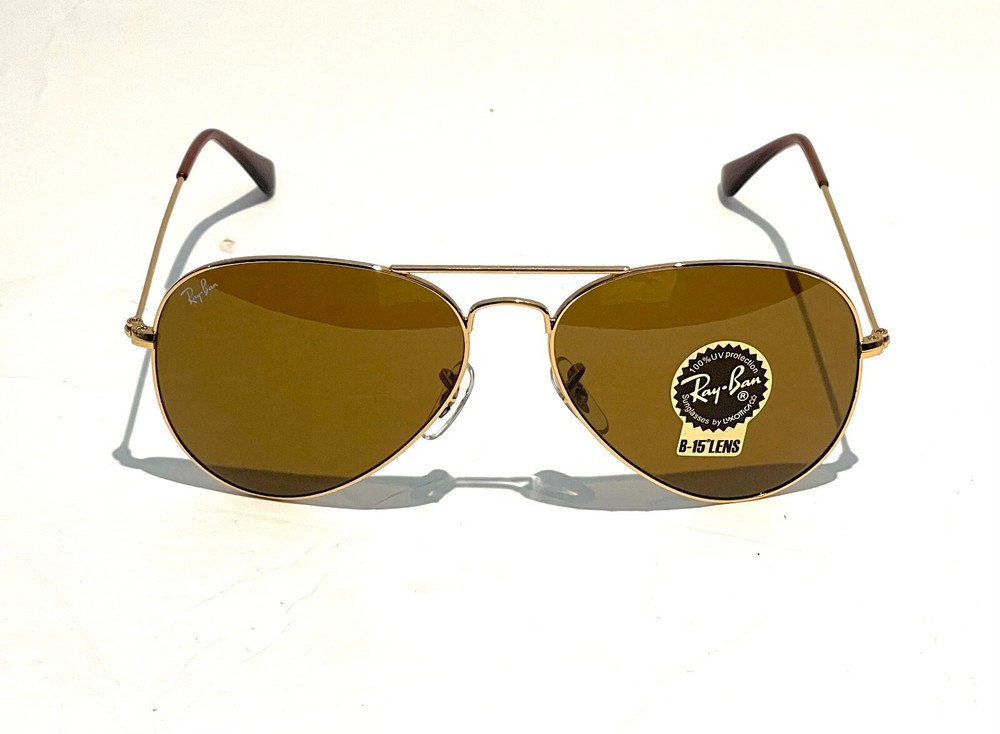 Ray-Ban Aviator RB3025 001/33 Classic Brown B-15 Lens with Gold Frame 58mm