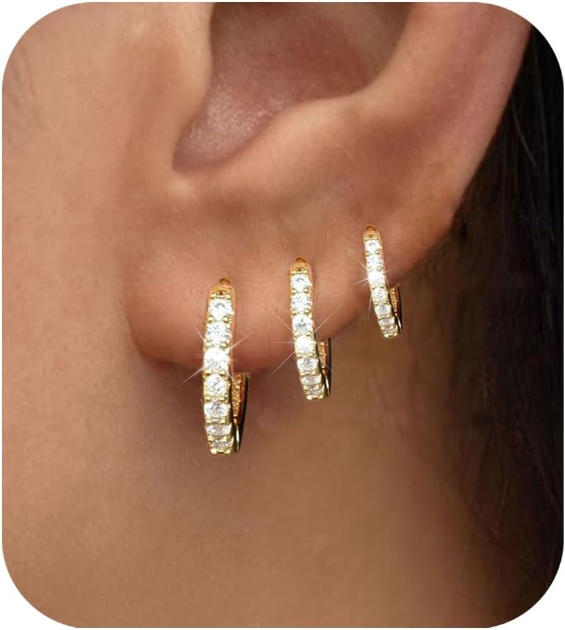 Gold Earrings for Women Trendy Gold Hoop Earrings Small Mini Huggie Cartilage Ea