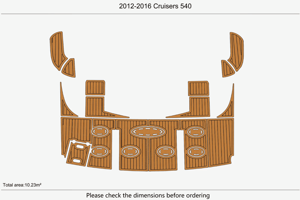 2016 Cruisers 540 Cockpit Swim Platform Boat EVA Pad Teak Deck Faux Flooring Mat