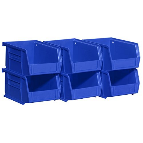 08212 AkroBins Plastic Storage Bins, Space-Saving Stackable Bins to use Blue