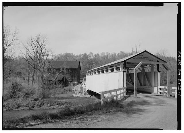Photo:Jacksons Mill Covered Bridge Brush Creek West Virginia 1900s