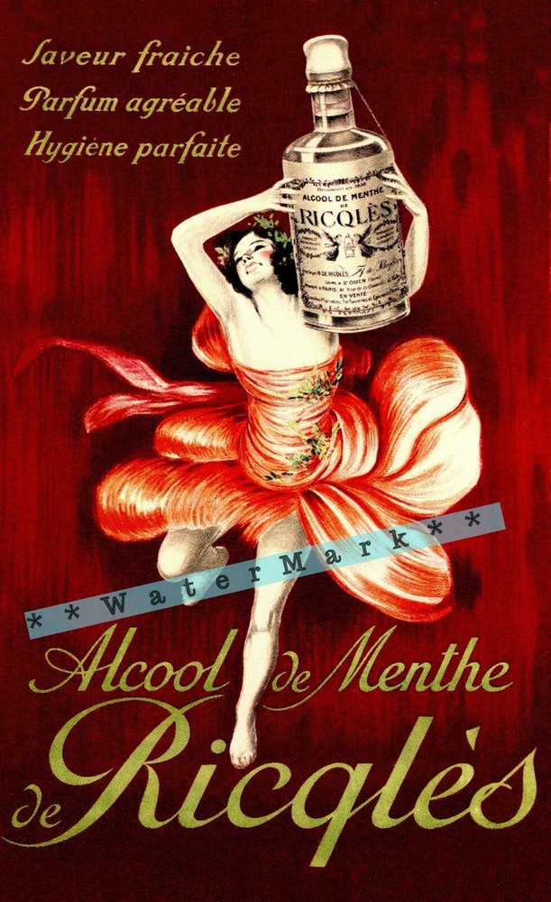 Vintage Ricqles French Perfume Poster Retro Fashion Ad Print