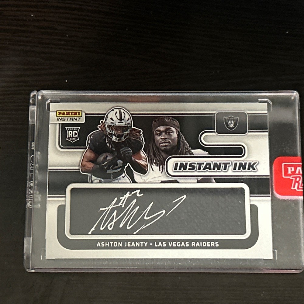 Ashton Jeanty auto rookie card /25 2025 Panini Instant Ink RC Las Vegas Raiders
