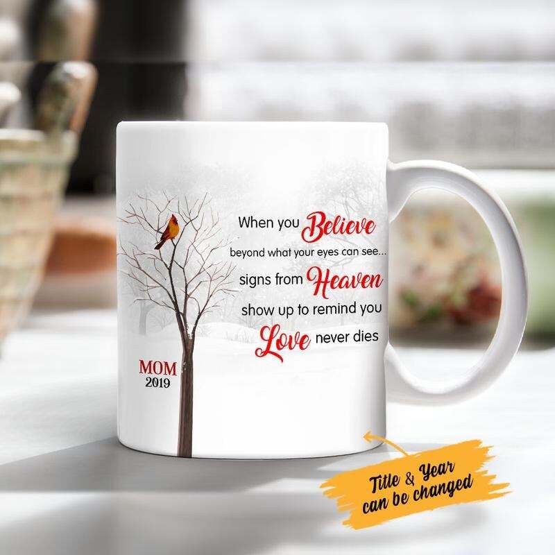 Personalized When You Believe Cardinal Memorial Mug Personalized