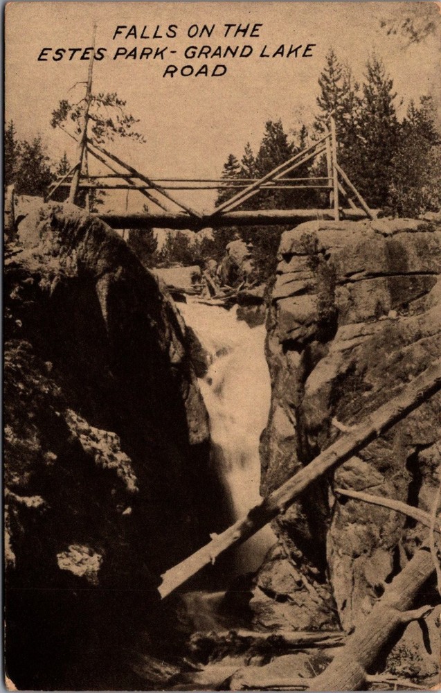 Estes Park-Grand Lake Road Falls Colorado RPPC Vintage Postcard W. T. Parke