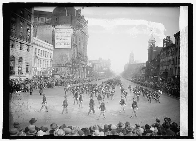 Photo:Washington DC Coolidge Inauguration Parade 1925 downtown crowds