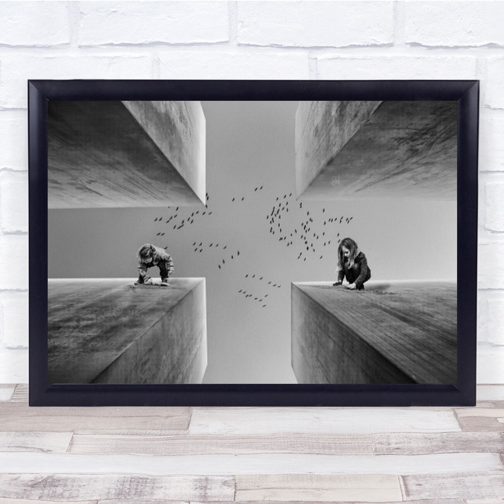 Kids Creative Playground B&W Fantasy Sky Art Print