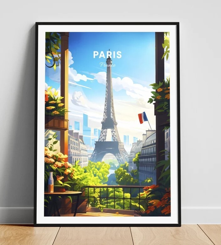 Paris travel print - France wall art, Paris poster, France print, Personalized