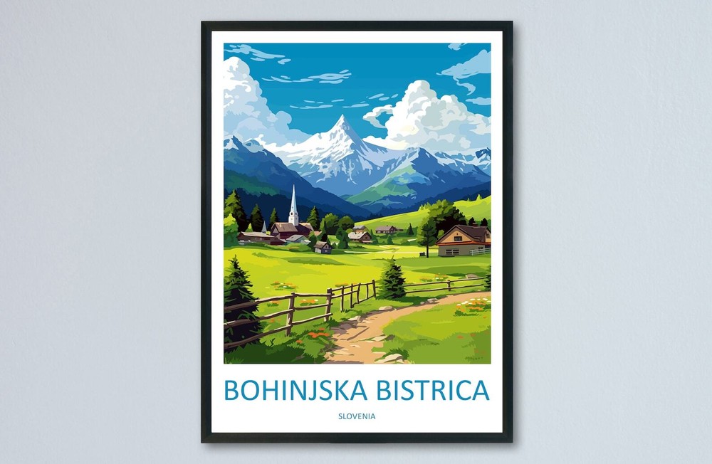 Bohinjska Bistrica Travel Print Bohinjska Bistrica Home Dcor Slovenia Art Print