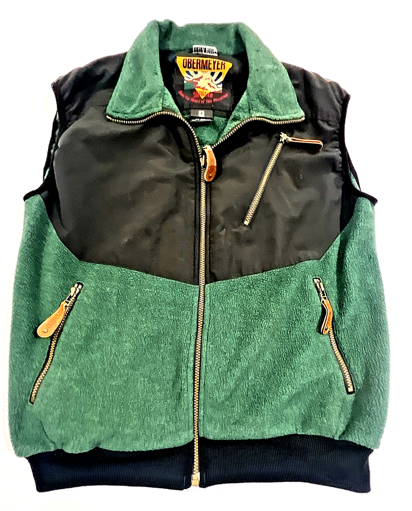 90s Obermeyer Rush Fleece Vest Men’s M Forest Green Full Zip Ski Outdoor Core