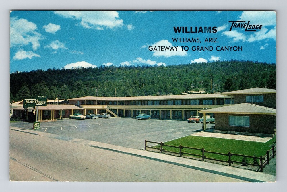 Williams AZ-Arizona, Travel Lodge, Aerial Outside, Vintage Postcard