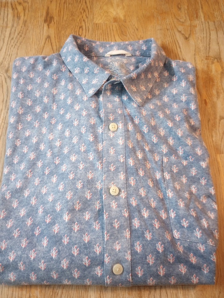 Men's LLBean Lakewashed XXL Button Up Shirt Preppy Comfort S Slv Perform Casual