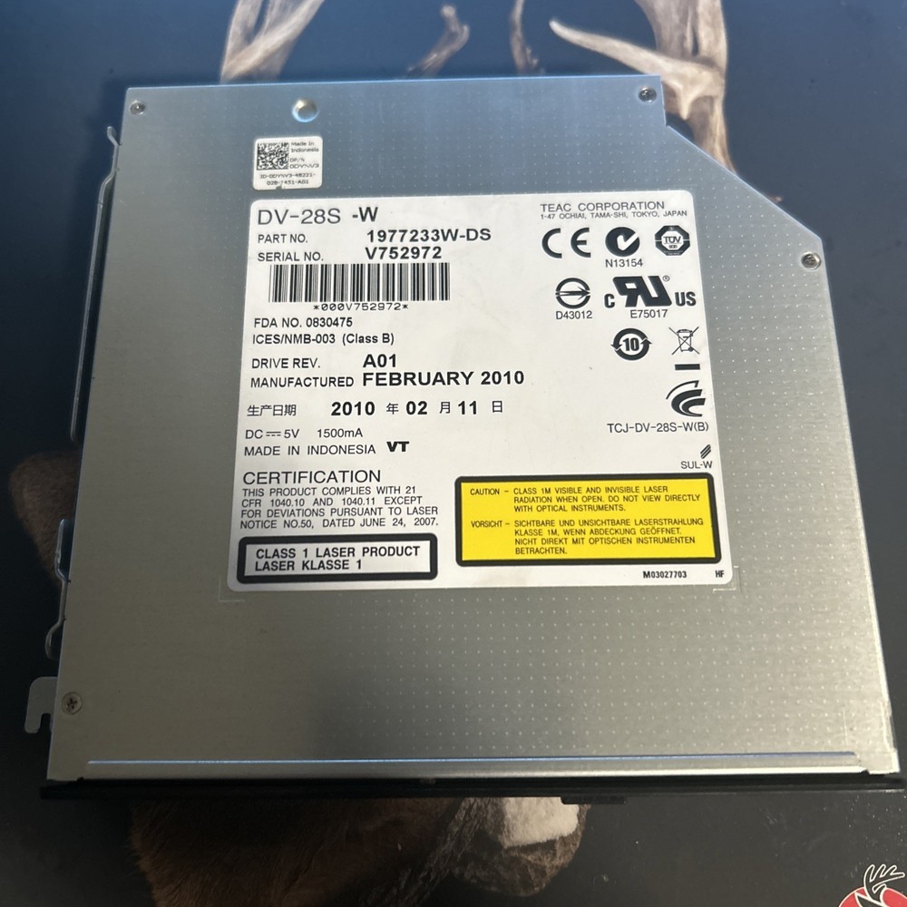 TEAC DV-28S-W 1977233W-DB DVD-ROM Disc Drive Internal SATA Tested Works