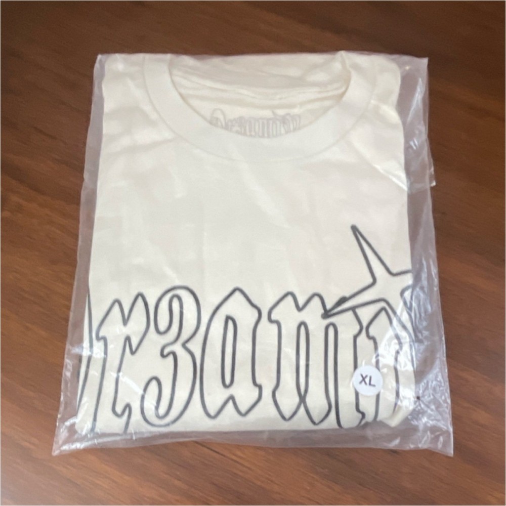DR3AMIN Graphic Print Cotton White Men's XL Crew Neck Short Sleeve T-Shirt