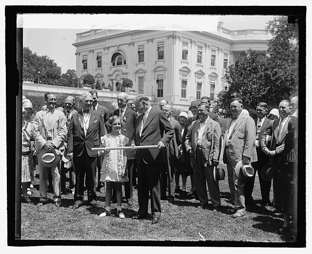 President Herbert Hoover & Isaac Walton League,7/17/29,White historic photo