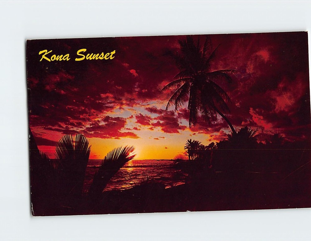 Postcard Kona Sunset Kailua Hawaii USA