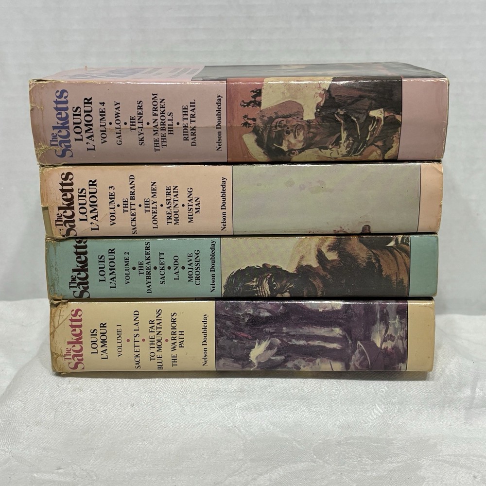 The Sacketts By Louis L'Amour Book Set Volumes 1-4 Hardcover & DJ 1980