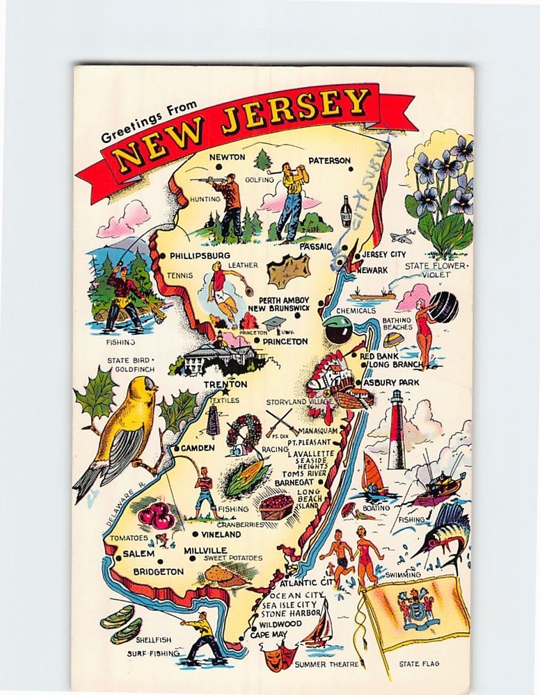 Postcard Greetings from New Jersey USA