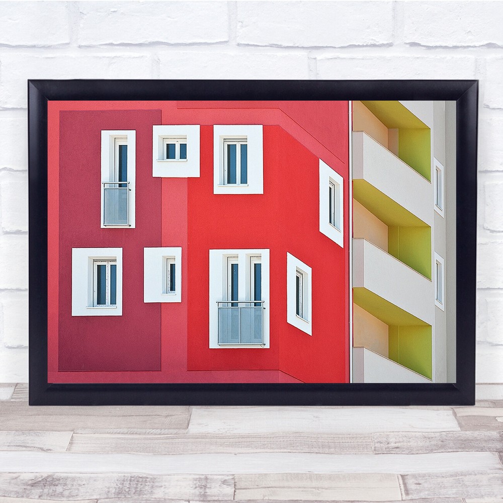Split Architecture Croatia Colorful Abstract Facade Wall Art Print
