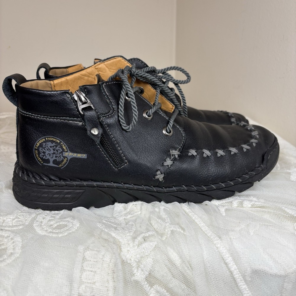 Casual Shoes Men’s High Top Sneakers Zipper Flat Ankle PU Leather Boots Size 11