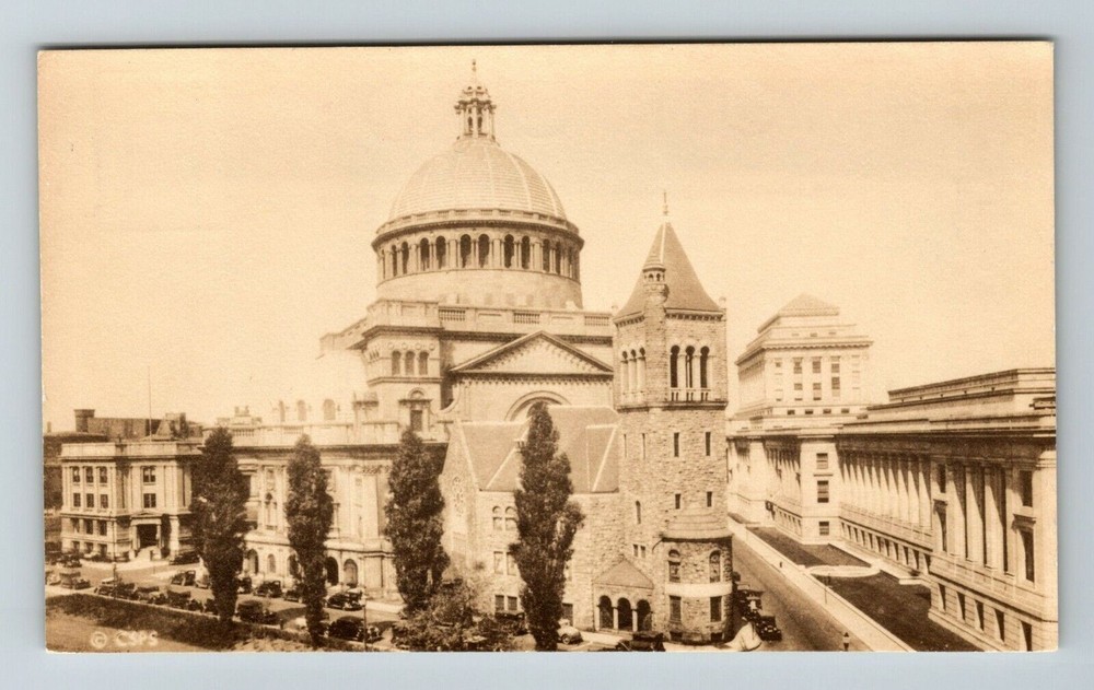 Boston MA-Massachusetts, First Church Of Christ Scientist RPPC Vintage Postcard
