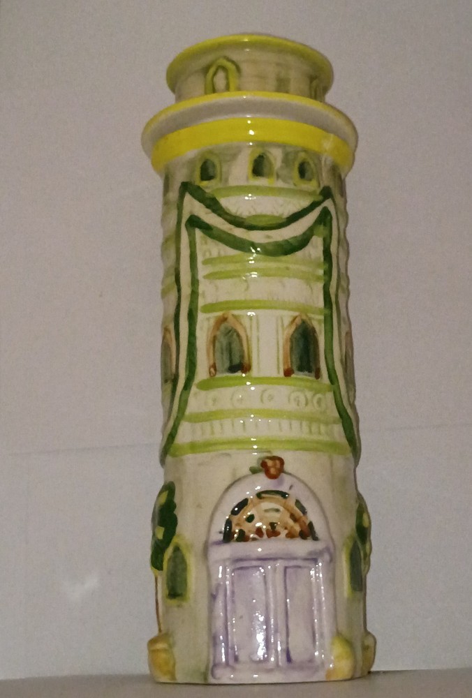 Vintage Ceramic Tower of Pisa-esque Pasta, Spaghetti Tower Storage with Lid