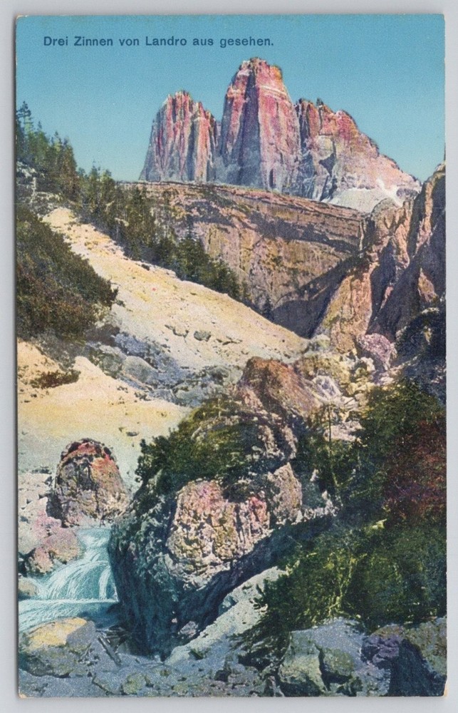 Drei Zinnen Dolomites Italy Postcard Kapper Trento Mountain Landscape c1910s