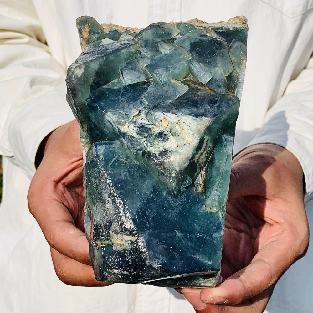 4.51LB Natural Fluorite Crystal Cluster Mineral Specimen for Collectors