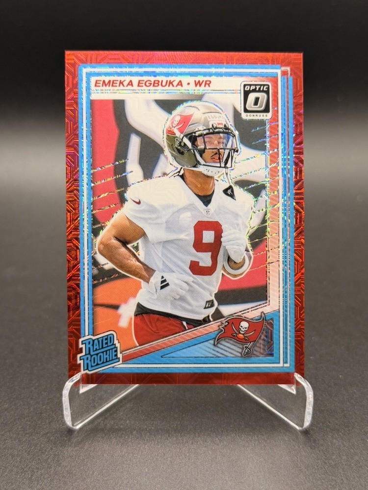 2025 Optic H2 Emeka Egbuka Red Mojo Rookie RC SSP Buccaneers