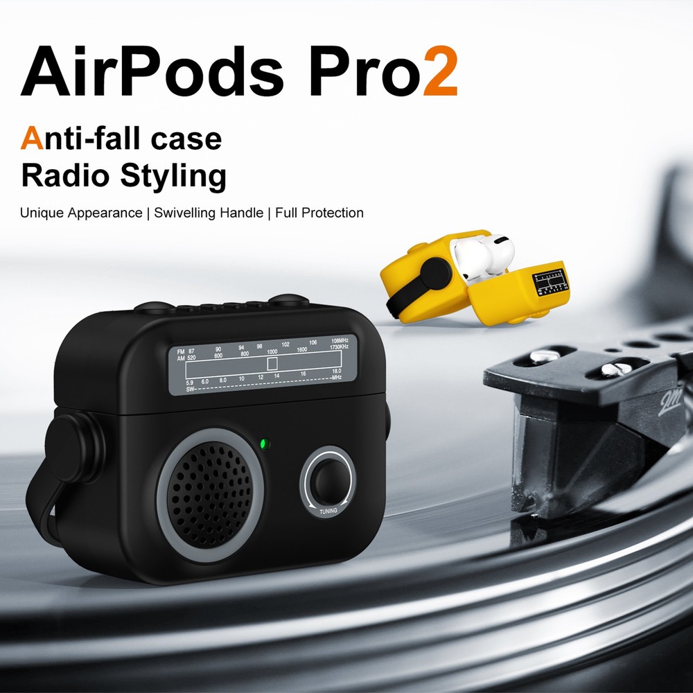 Radio Style Silicone Cute Case with Handle For Airpods Pro 3/2/1 Airpods 4/3/2/1