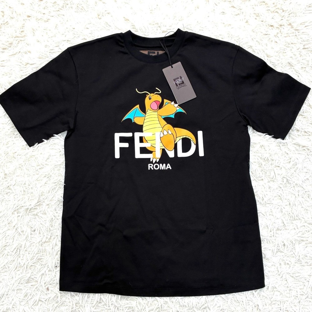 FENDI FRGMT Pokemon T shirt cut and sewn short sleeve Dragonite logo Size XS