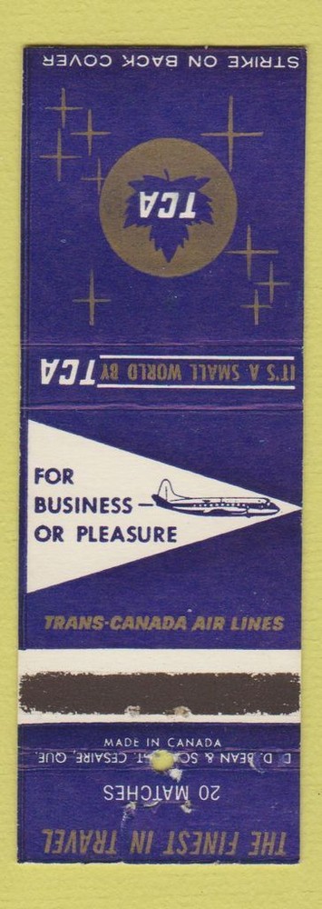 Matchbook Cover - TCA Airlines Trans Canada
