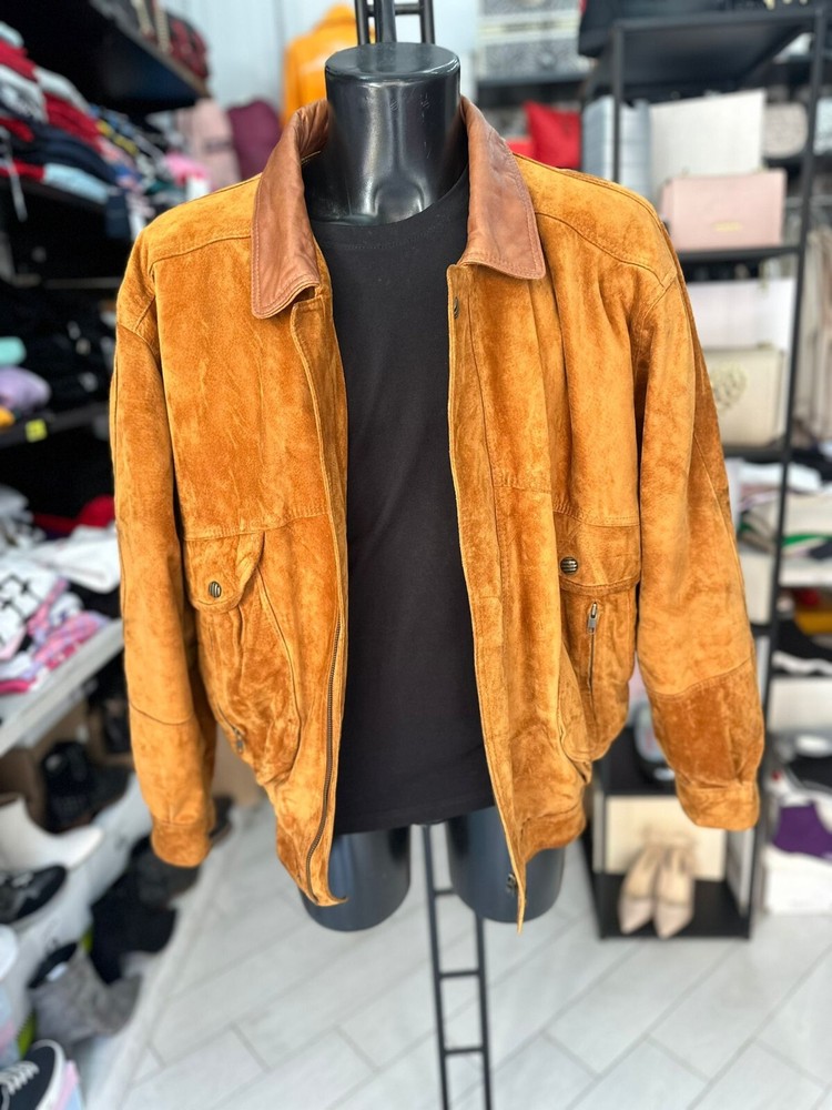 Sahar Wear Real Leather Reindeer Jacket for Men Size 54 Brown LLV215