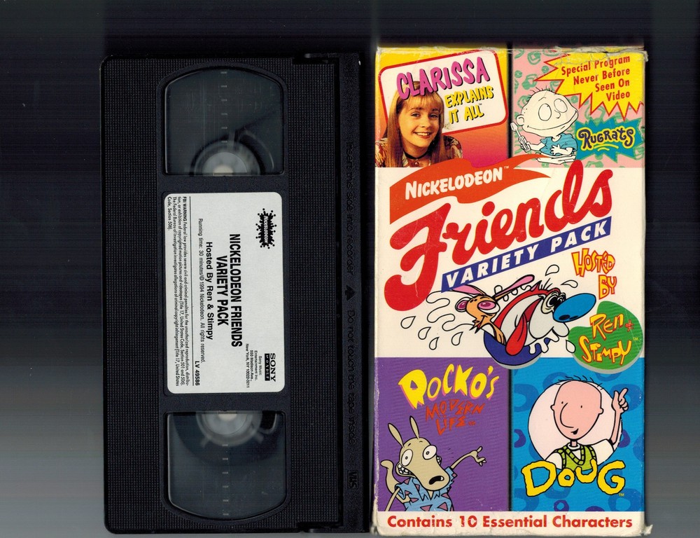 Nickelodeon Friends Variety Pack VHS Tape Rugrats Ren Stimpy Rocko Doug 1994