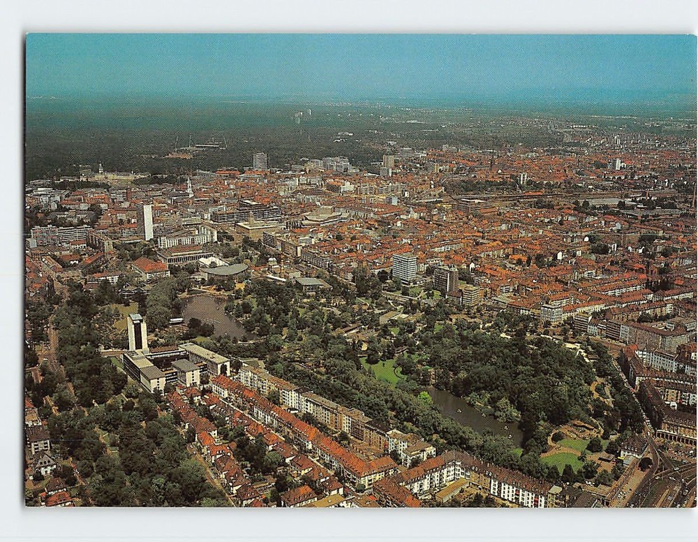 Postcard Aerial View Karlsruhe Germany