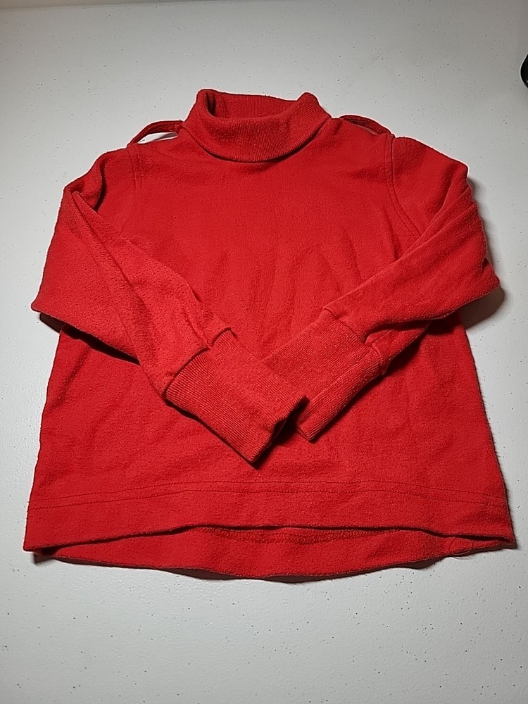 Vintage Happy Kids Red Sweatshirt Toddler Girls Size 3T Long Sleeves