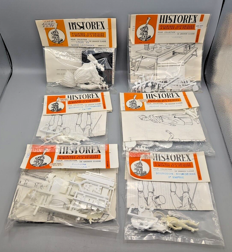 Historex Toy Soldiers Lot K 6 packs of 1/32 scale kits people and scenery sets