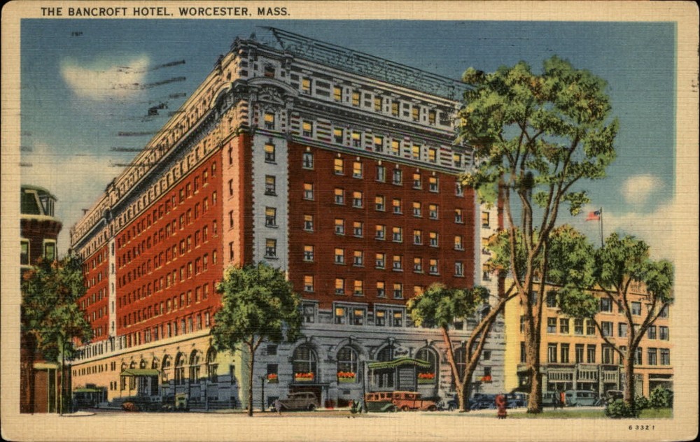 Bancroft Hotel Worcester Massachusetts vintage postcard k233