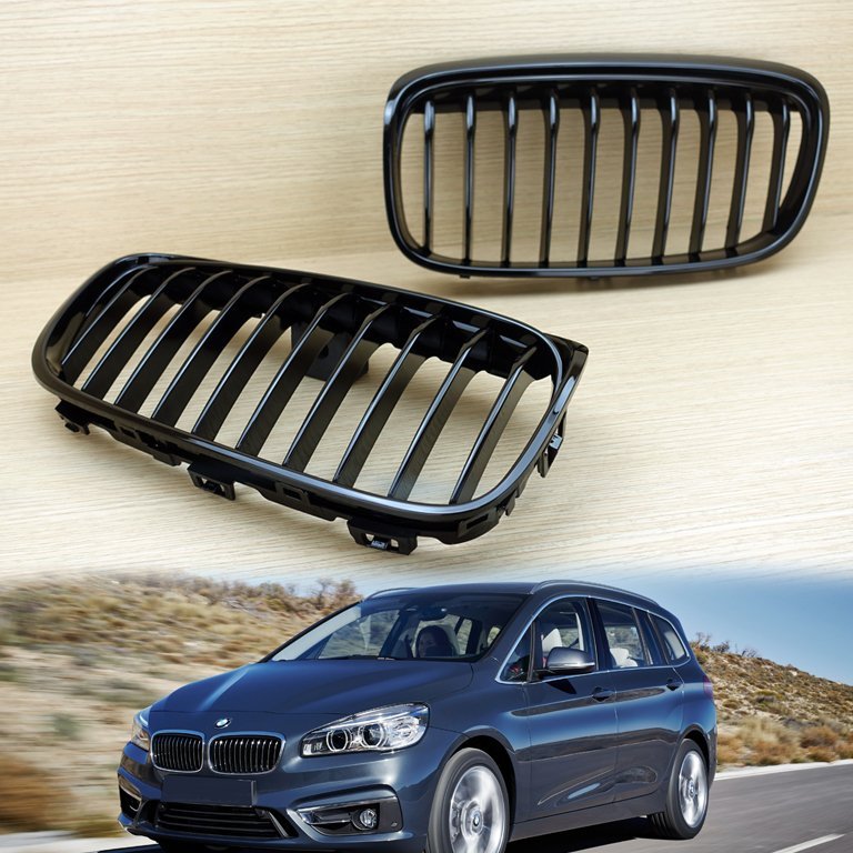 Shiny Black ABS Front Hood Kidney Grille for BMW F45 F46 2-Series 2014-2017-image