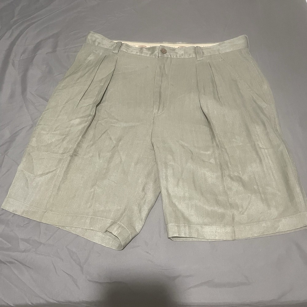 Tommy Bahama Relax Shorts Men’s 34 100% Silk Green Golf Preppy Beach Summer