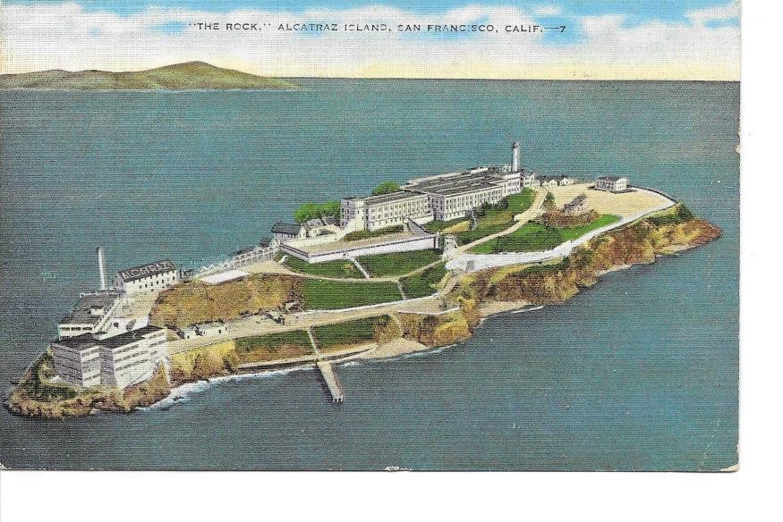Vintage Linen Postcard The Rock Alcatraz Island San Francisco, CA  012010