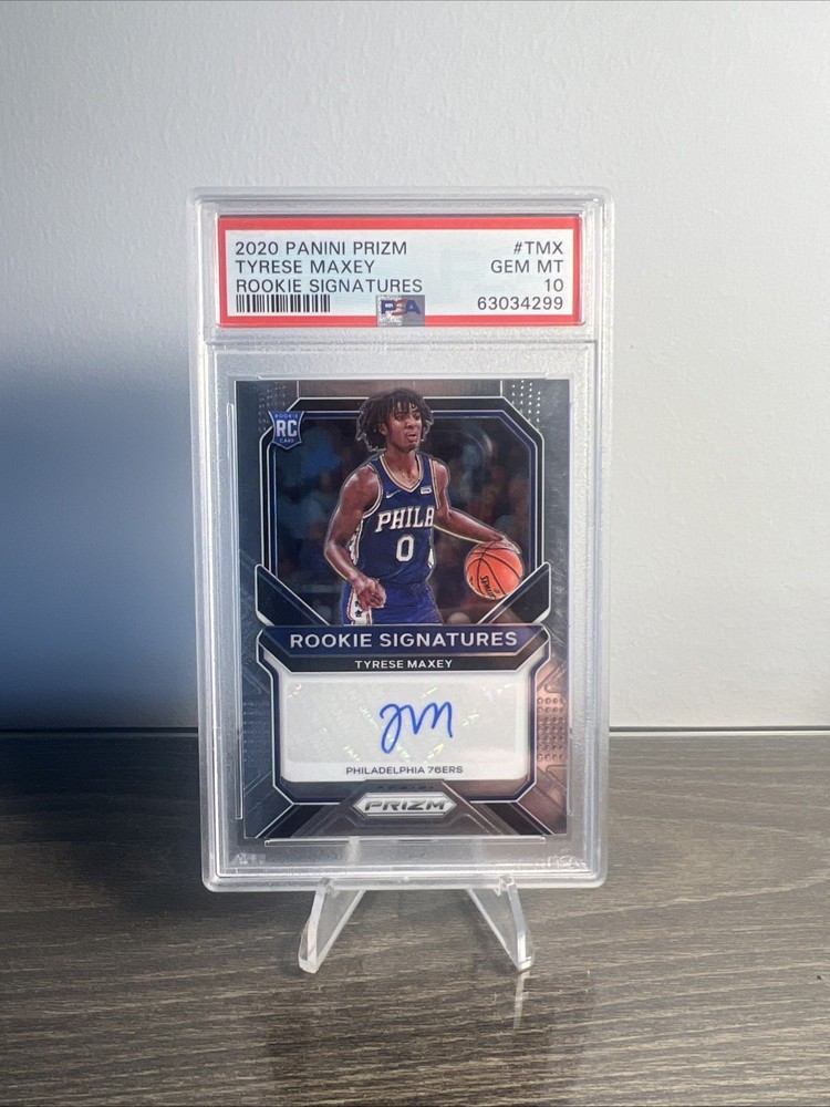 2020 Panini Prizm TYRESE MAXEY Rookie Signatures PSA 10 Auto
