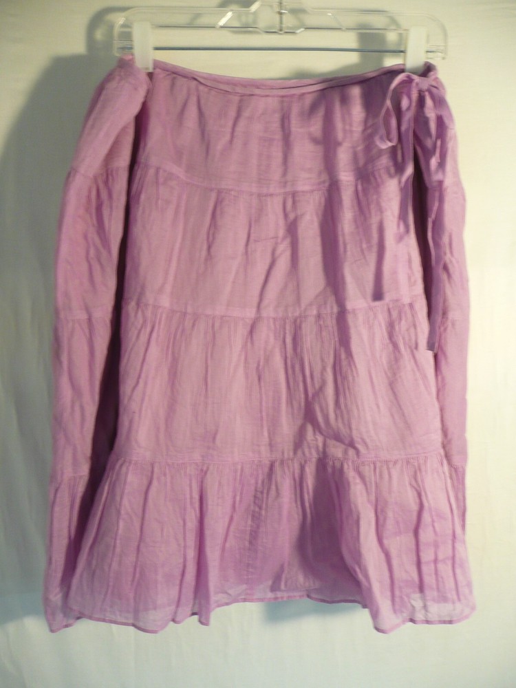 TALBOTS p   Women's SKIRT Size Large purple tiered cotton below knee