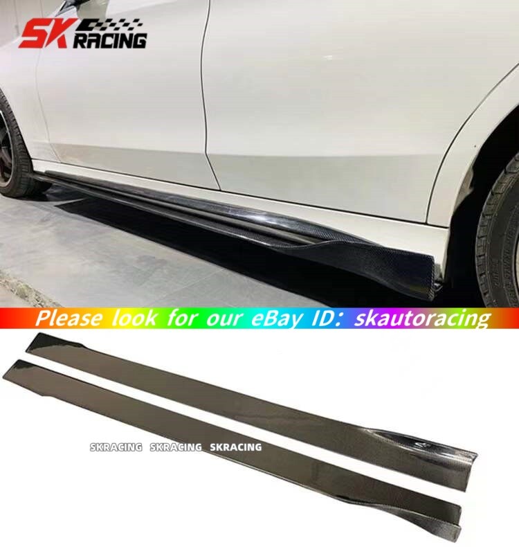 Real Carbon Side Skirt Extension Lip For Benz CLS Class W218 CLS63 AMG 2014-2018