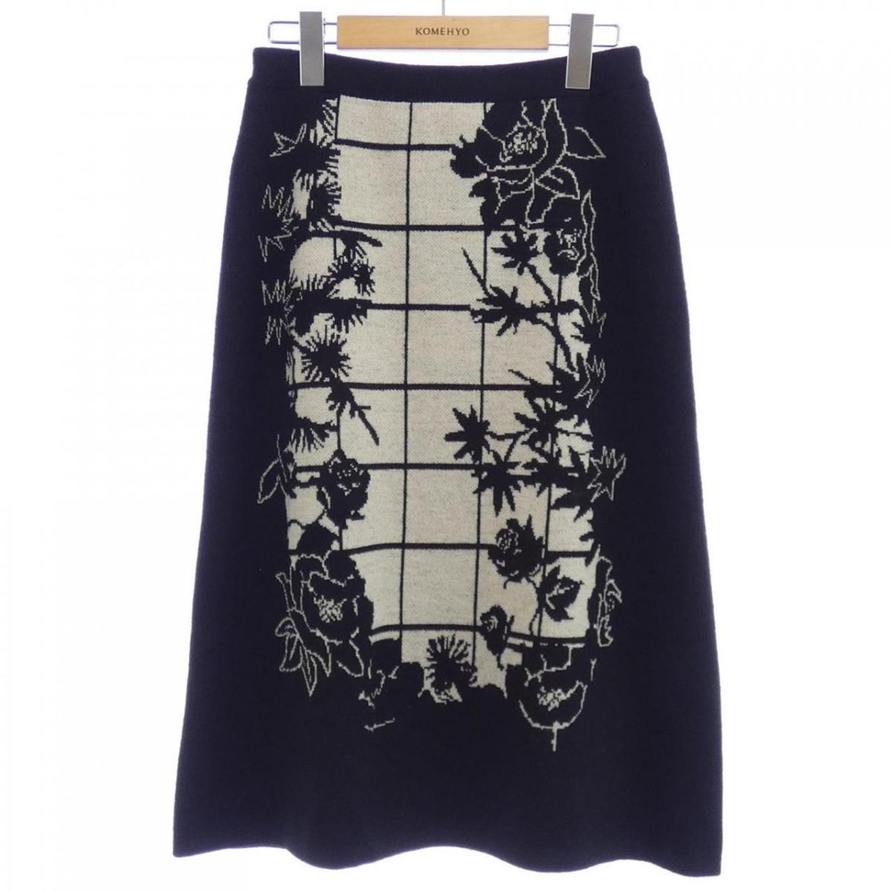 KEITA MARUYAMA Skirt Black Beige Size 1 Used Wool Blend Vintage Fashion