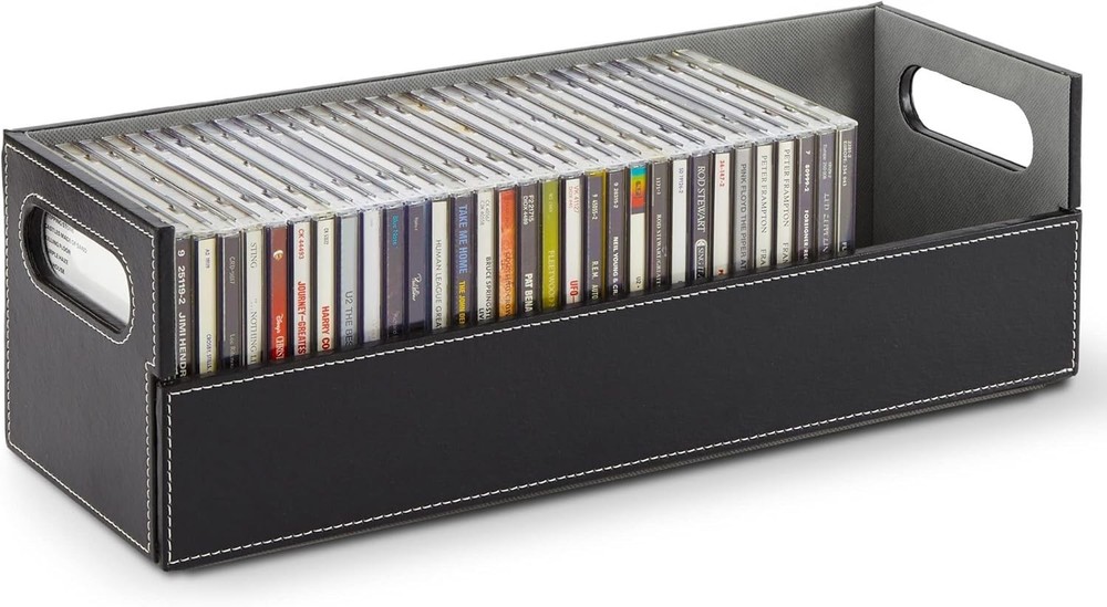Stock Your Home CD Storage Box for DVDs Movies Cassettes Media Organizer Shelf  