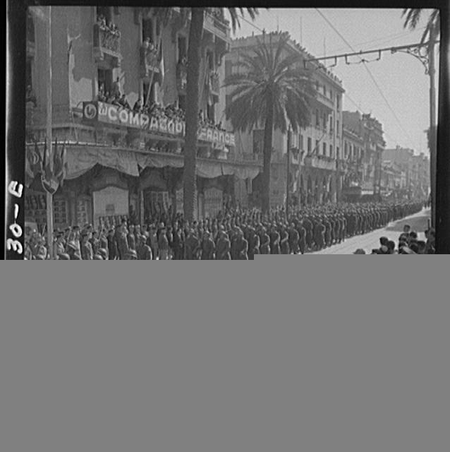 Photo:Tunis Tunisia Allied Troops Entering City 1943 WWII Parade