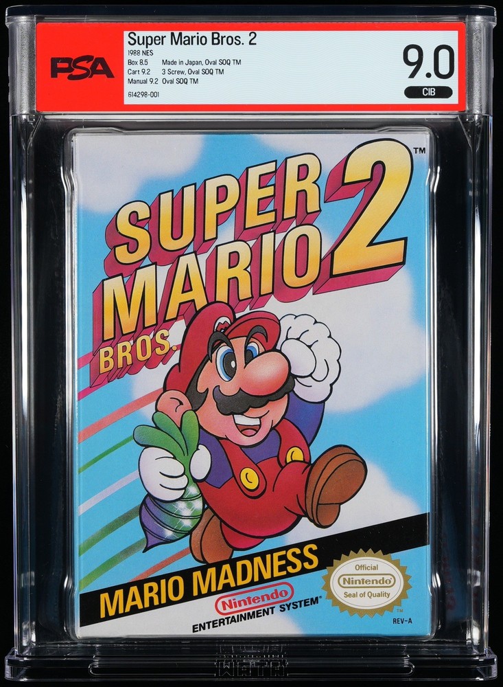 Super Mario Bros 2 Nintendo NES PSA 9.0 Complete CIB (8.5 9.2 9.2) Highend Grade