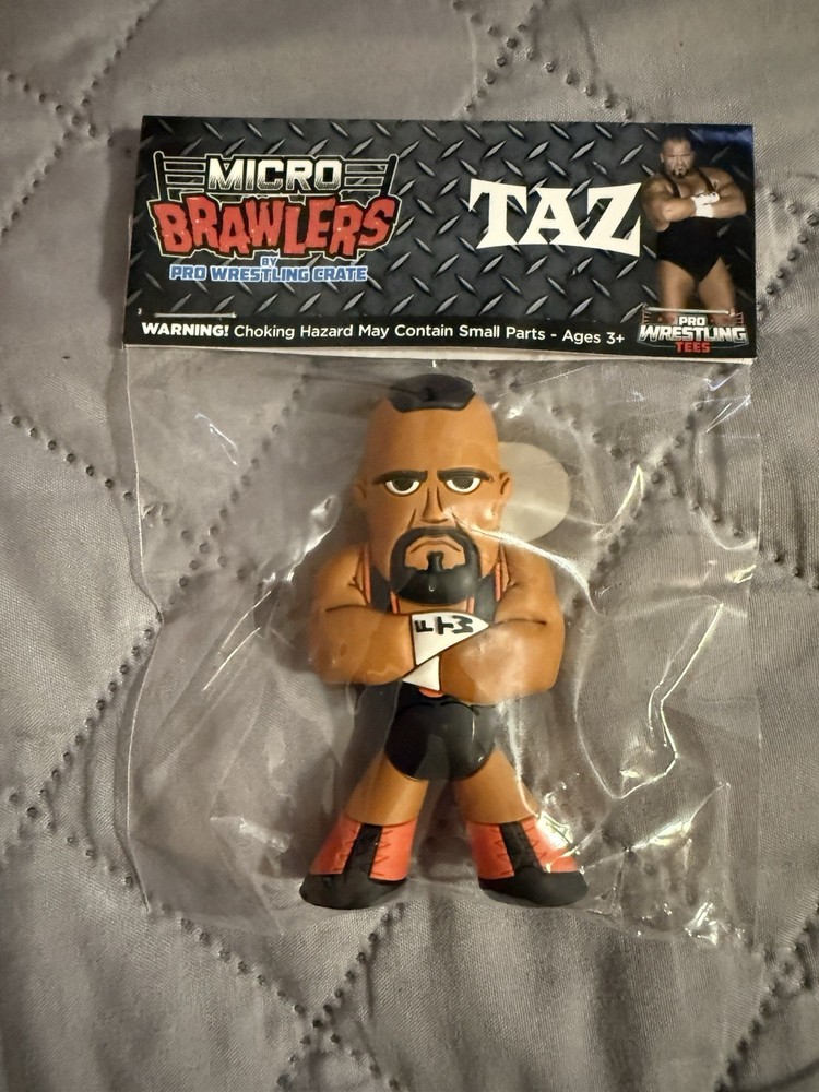 NEW IN BAG Taz Micro Brawlers Exclusive Figure By Pro Wrestling Crate ECW AEW